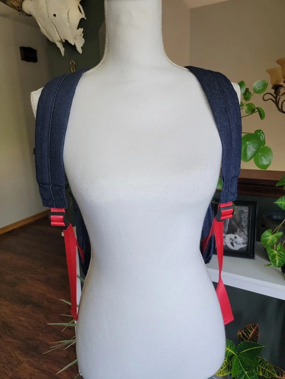 NWOT Kimes Ranch Jeans Denim & Camouflage Backpack with Red Accents